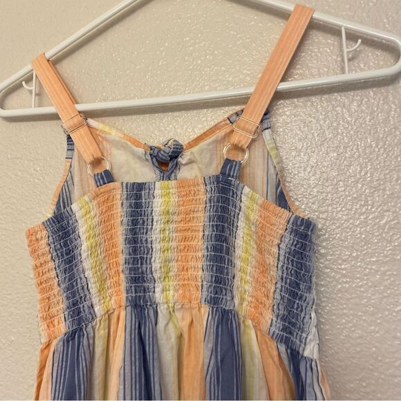 Jessica Simpson Girls Midi maxi button front Dress Stripe boho smocked cotton 12 - Picture 7 of 12